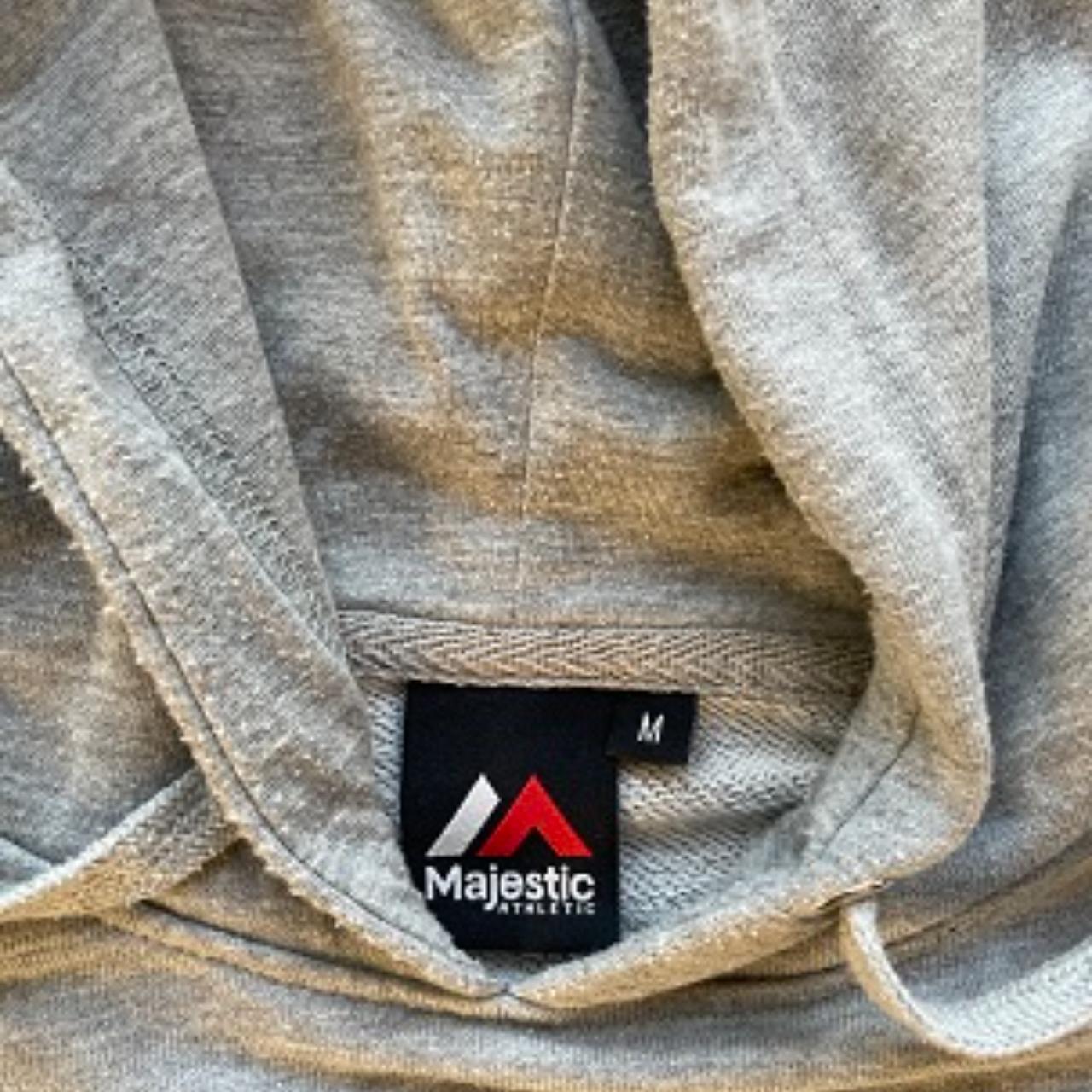 Vintage Majestic Athletics Grey Hoodie With Back Print Size M