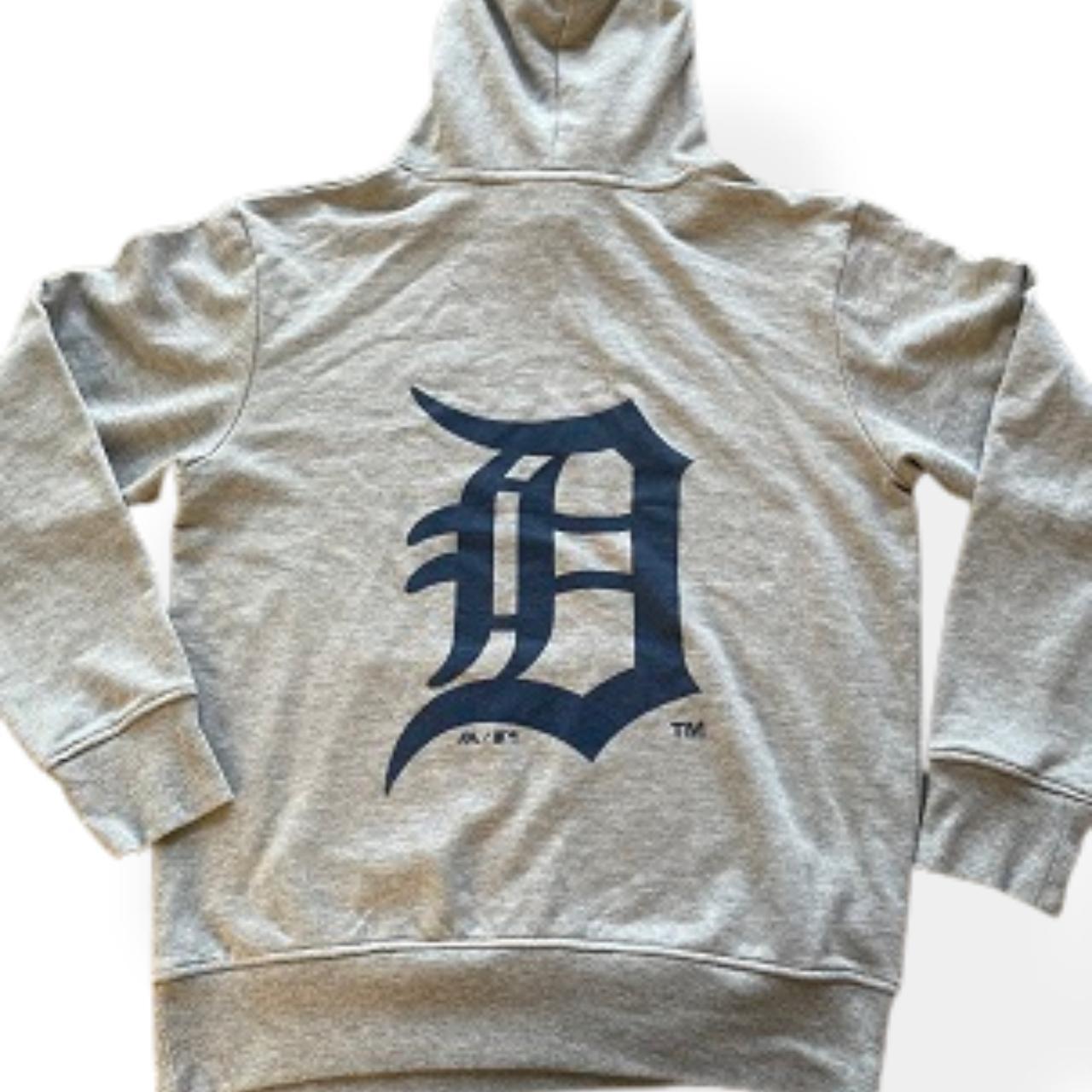 Vintage Majestic Athletics Grey Hoodie With Back Print Size M