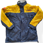 Vintage Suzuki Racing Waterproof Zip Up Windbreaker Medium hoodie Jacket in Blue and Yellow