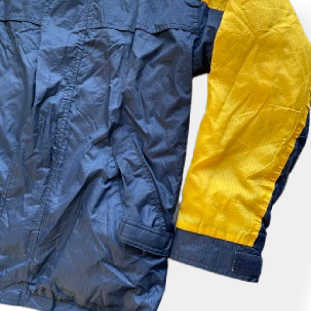 Vintage Suzuki Racing Waterproof Zip Up Windbreaker Medium hoodie Jacket in Blue and Yellow