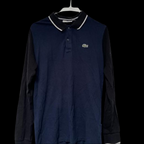 Vintage Lacoste Mens Long Sleeve Heavy Pique Semi-Fancy Polo Shirt