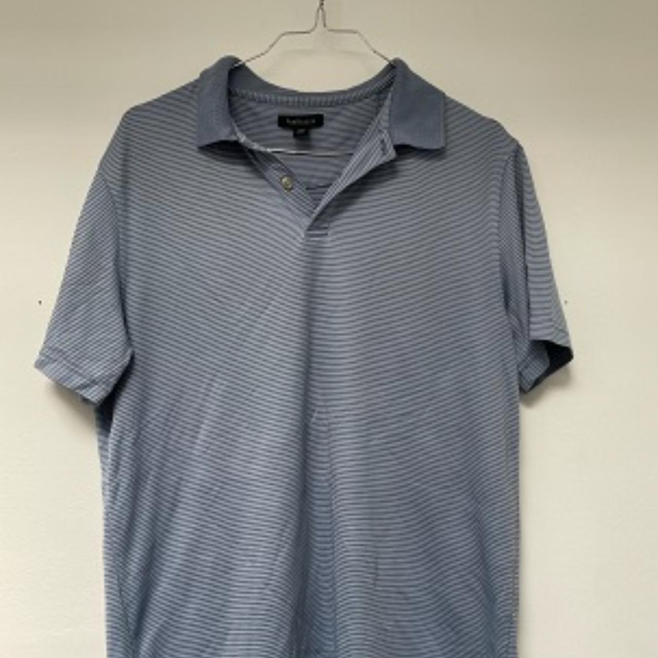 Vintage Vanheusen mens stripped grey polo shirt size S