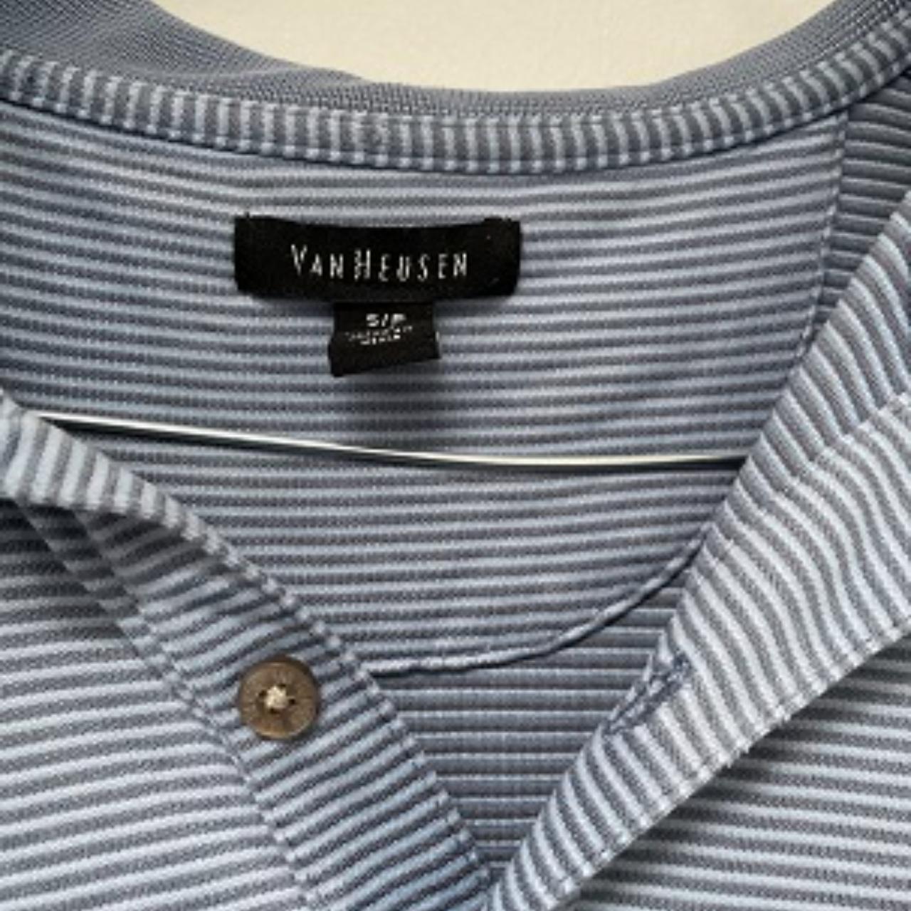 Vintage Vanheusen mens stripped grey polo shirt size S