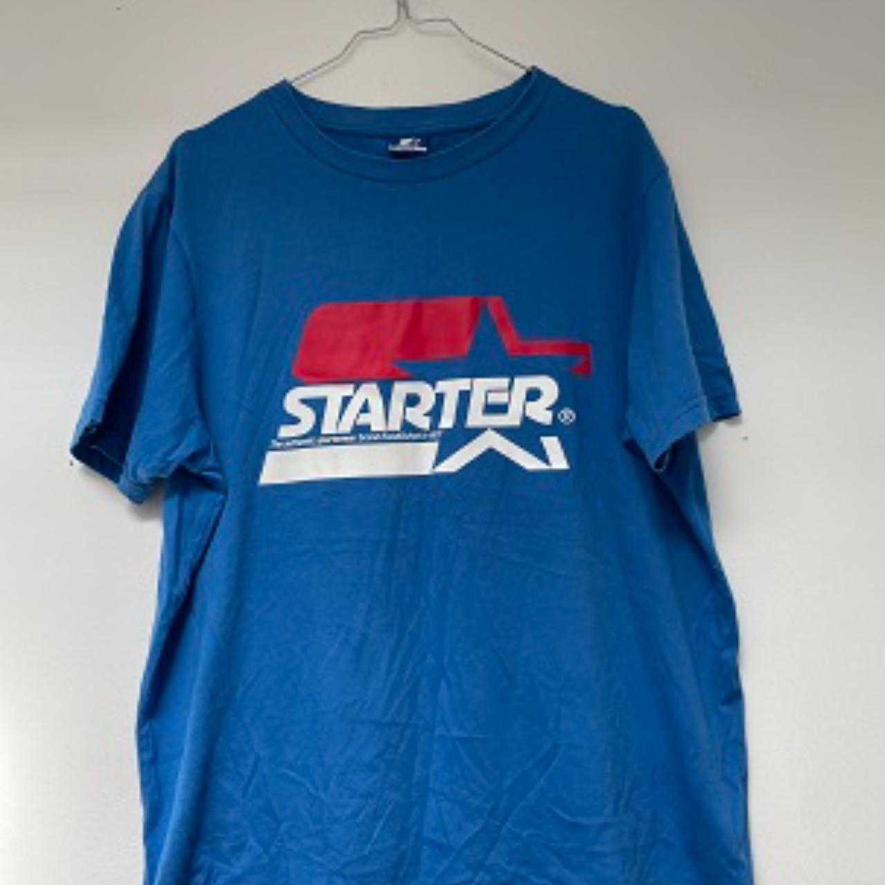 Vintage Starter blue short tshirt size M