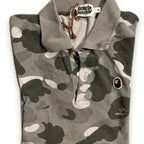 Vintage BAPE Khaki medium camo print Polo shirt