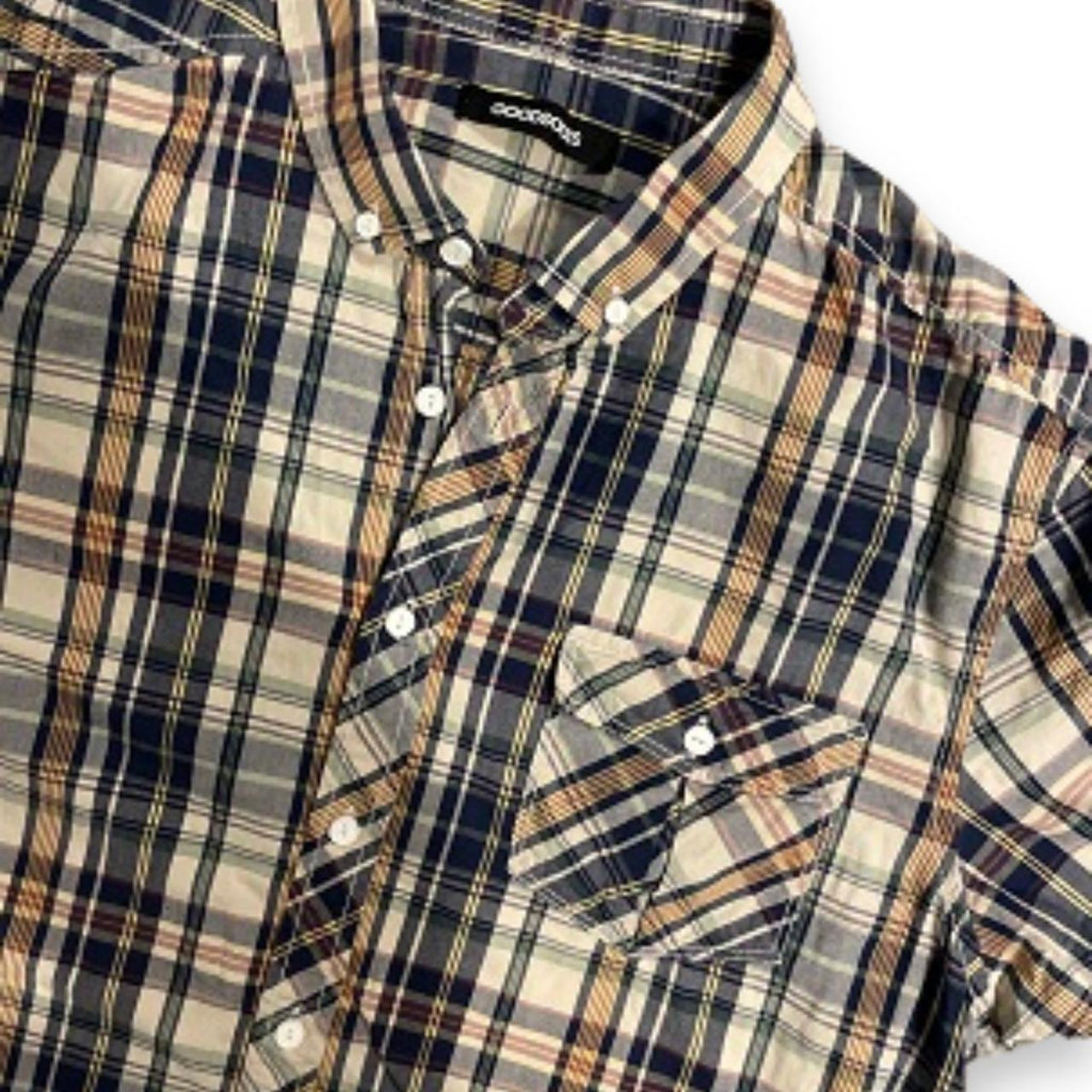 Vintage Regular Fit Washed Poplin Check Short Sleeve Shirt