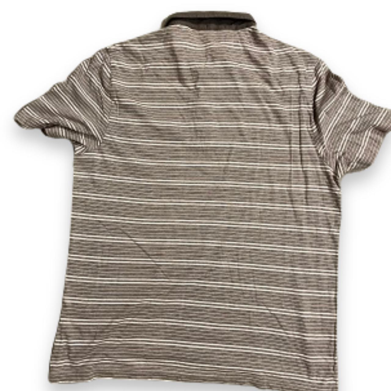 Vintage Mens Original Penguin grey stripe Polo Short sleeve Shirt size M