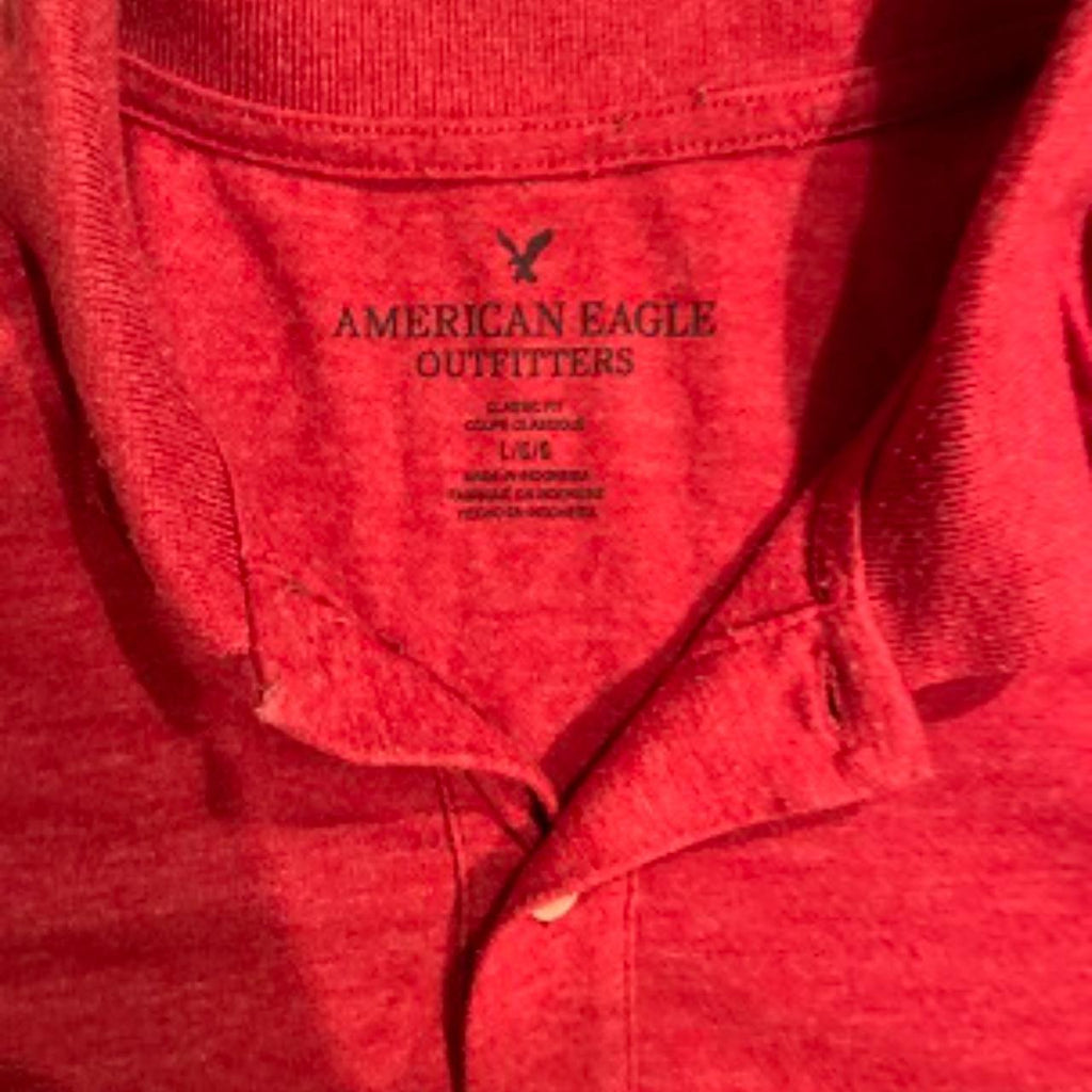 Vintage Mens American eagle outfitters heather red polo shirt size L