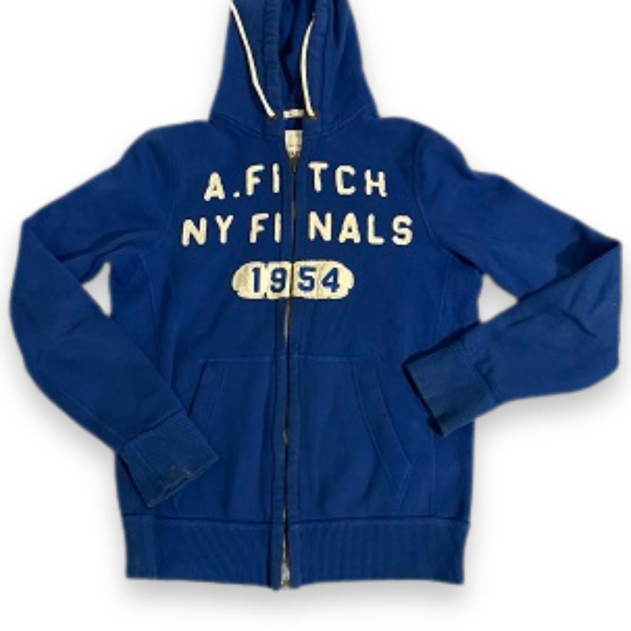 Vintage blue abercrombie & fitch NY Finals 1954 full zip up regular fit hoodie in M