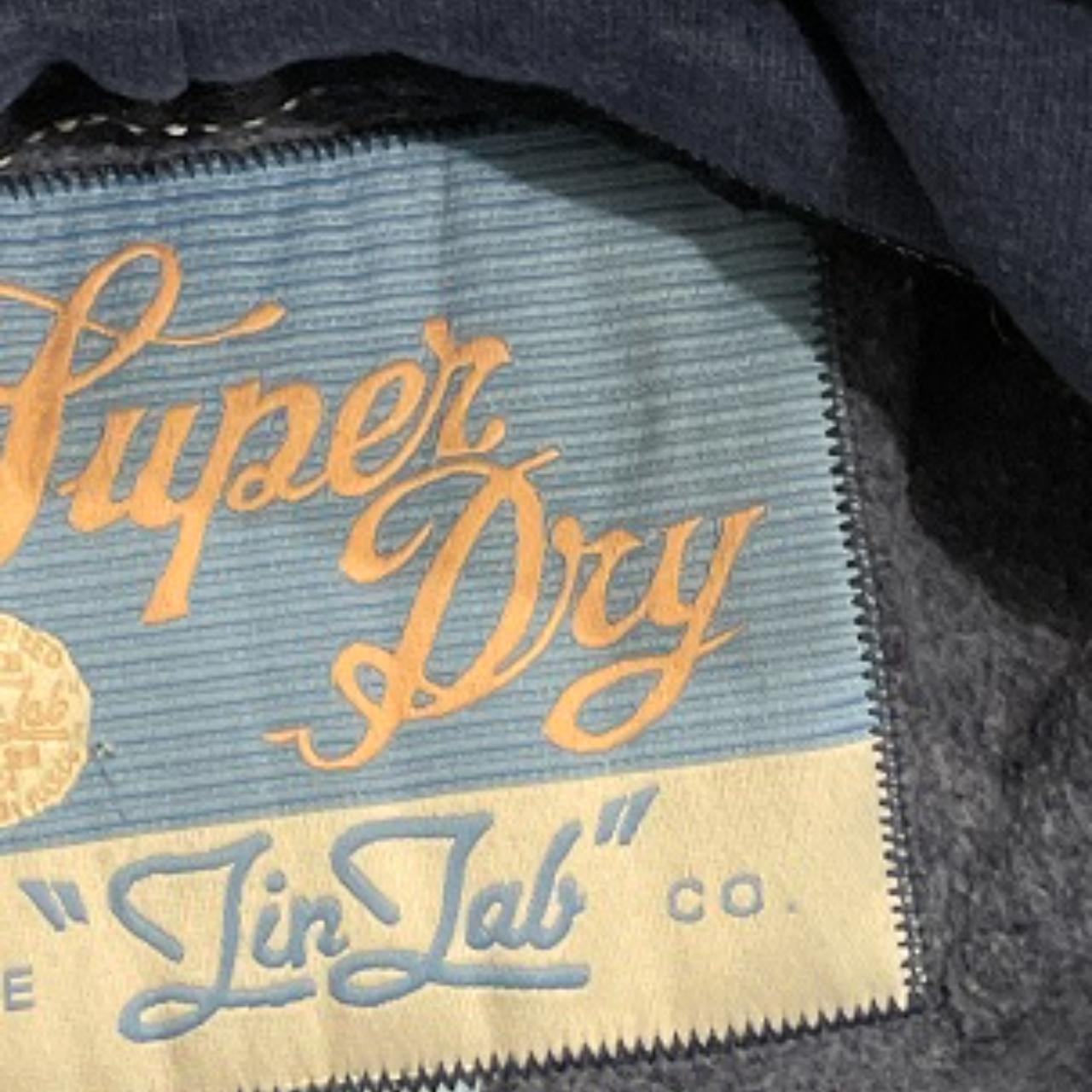 Vintage blue real superdry co print large hoodie