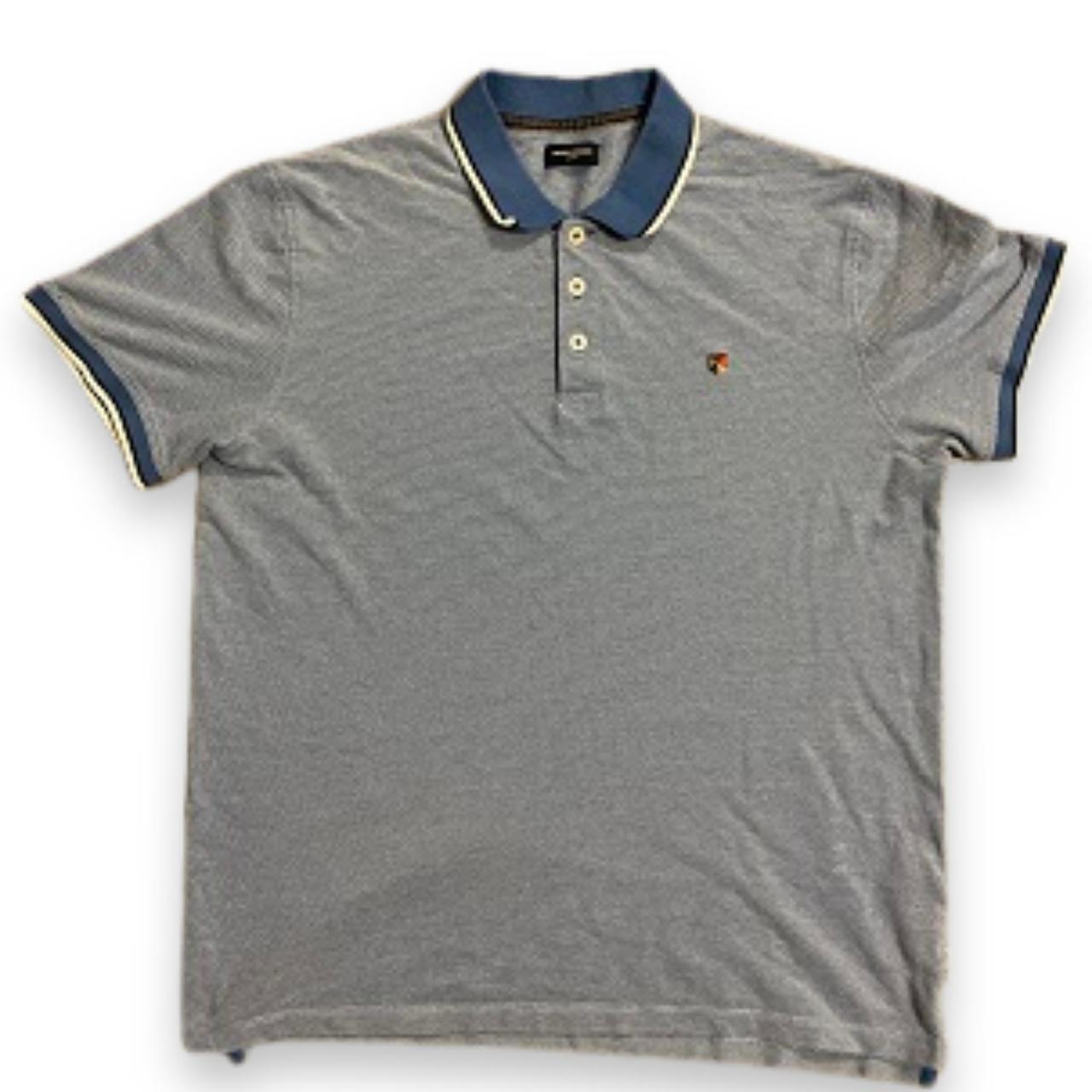 Vintage Jack & jones mens blue premium polo shirt