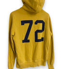 Vintage Yellow Superdry Track Athletics Graphics hoodie Sweatshirt in M