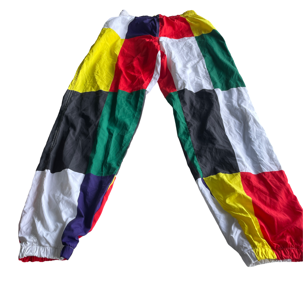 Patchwork colourblock custom pants women W22-28 Elastic waist L 30 SKU 6012