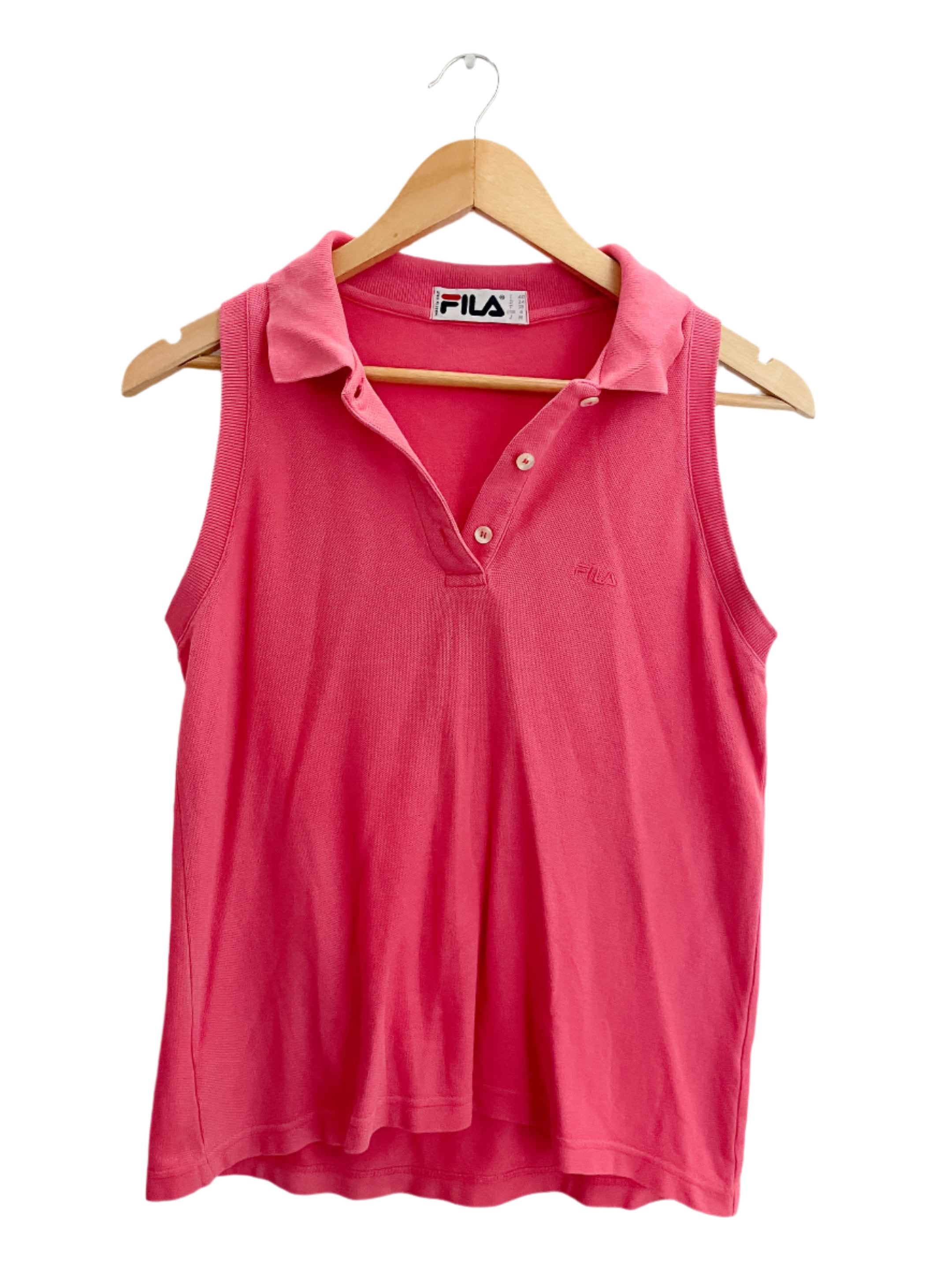 Vintage Fila sleeveless slim fit orange women polo medium shirt