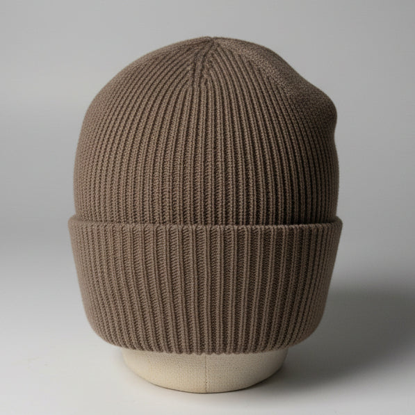 Ribbed Knit Brown Beanie SKU 7330
