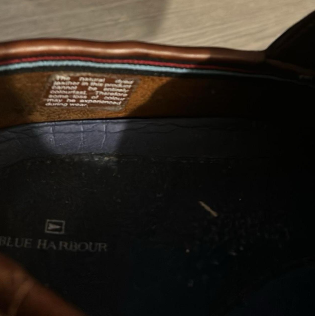 BLUE HARBOUR MEN'S BROWN LEATHER LACE UP LOAFER SHOES SIZE UK 9 EU 43/44VGC SKU 6745