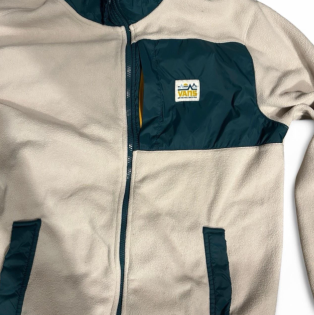 Vintage VANS Cream Overcoat Polyester Men's full zip Coat UK Size M SKU 6760