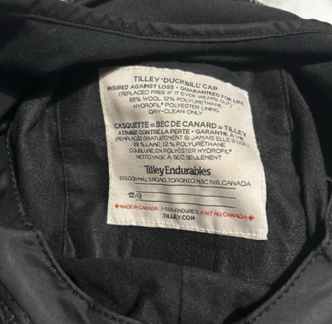 Vintage men's Tilley TDBC Duckbill Cap  Grey Color size small Sku 6785