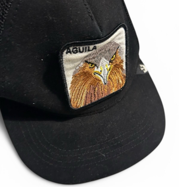 Goorin Bros Animal Farm black Trucker Snapback  Cap Aguila Eagle Bird Moss 6793