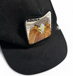 Goorin Bros Animal Farm black Trucker Snapback  Cap Aguila Eagle Bird Moss 6793