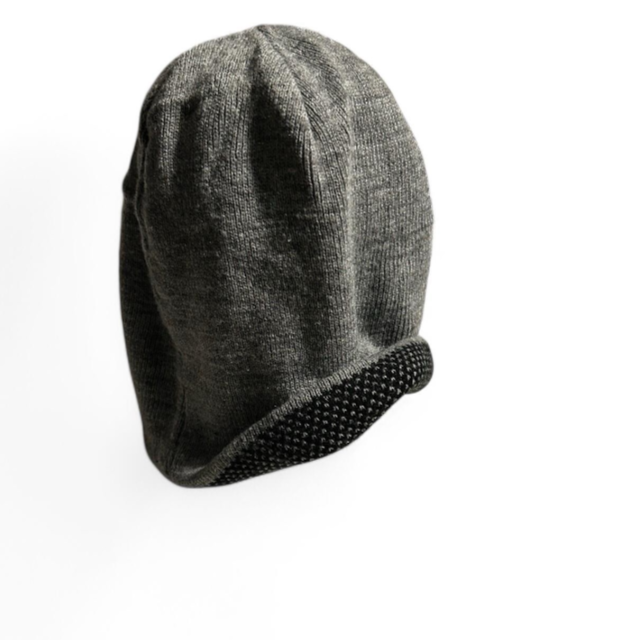 Vintage Grey reversible fleece lined beanie hat #winteraccessories sku 6797