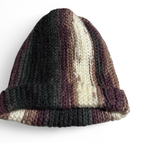 Unisex Cuffed brown multi Winter Knit Hat Tabbogan Stocking Cap Brown SKU 6791