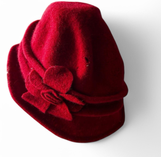 Vintage women myaccesorries Red wool beret #winteraccessories sku 6805