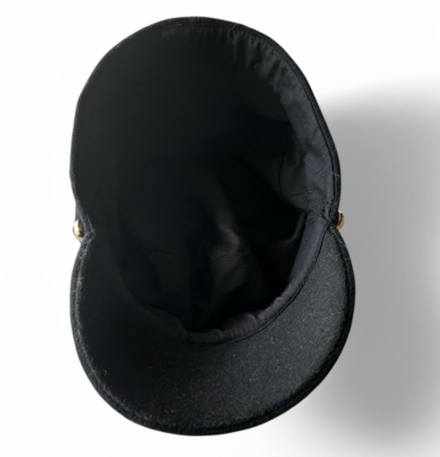 Vintage men black cotton & wool cap with braided detail #indie #grunge sku 6807