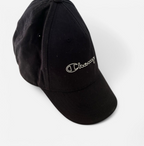 Vintage men Champion SnapBack Hat Cap Script Spellout Logo Black 90s SKU 6823