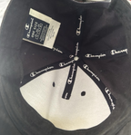 Vintage men Champion SnapBack Hat Cap Script Spellout Logo Black 90s SKU 6823