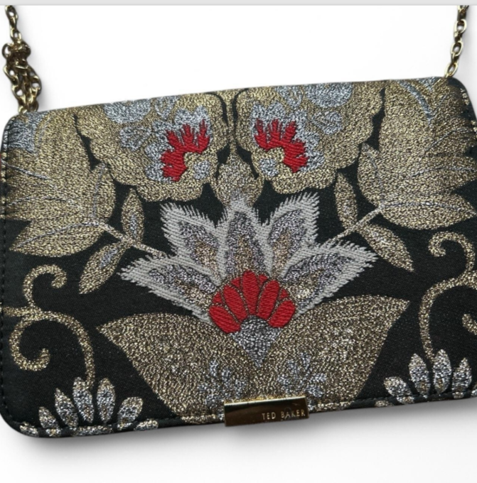 Ted Baker Opulant Oriental Jacquard Women’s Clutch Bag Black And Gold SKU 6831