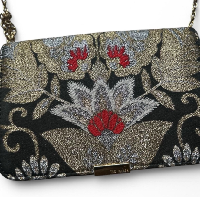 Ted Baker Opulant Oriental Jacquard Women’s Clutch Bag Black And Gold SKU 6831