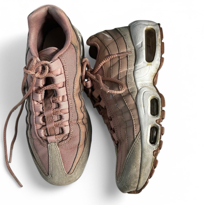 NIKE AIR MAX 95 PINK TRAINERS UK 4 SUEDE GYM PARTICLE ROSE 307960-601 SKU 6767