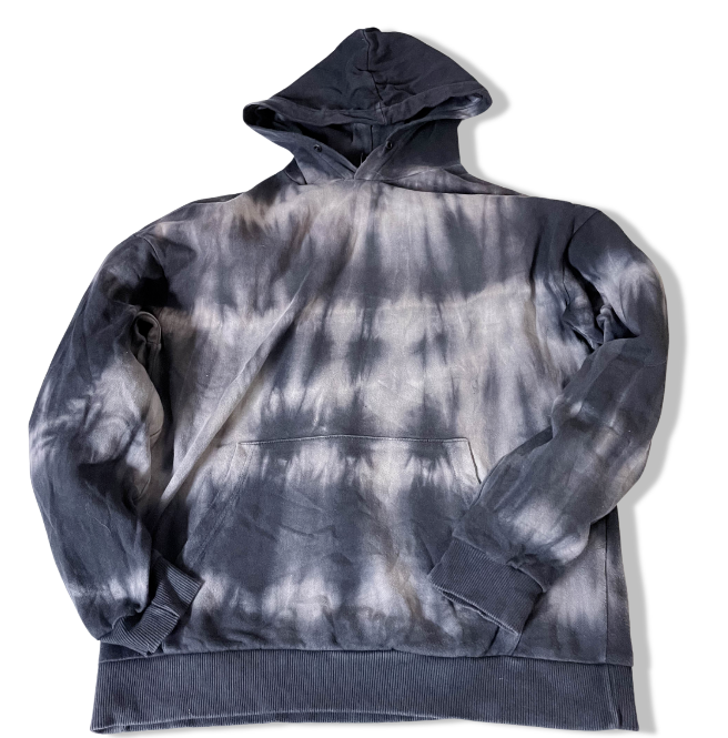 Vintage Zara Black Tie Dye Men's Hoodie, Bold & Cozy, Small | BLACK | SKU 3602