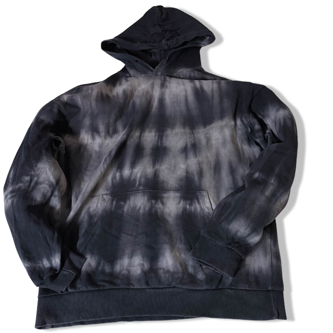 Vintage Zara Black Tie Dye Men's Hoodie, Bold & Cozy, Small | BLACK | SKU 3602