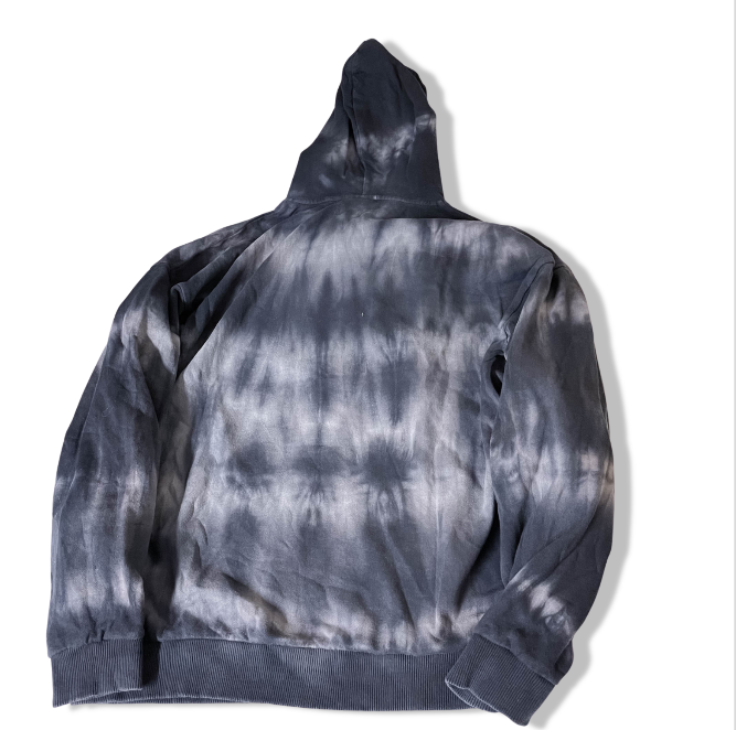Vintage Zara Black Tie Dye Men's Hoodie, Bold & Cozy, Small | BLACK | SKU 3602