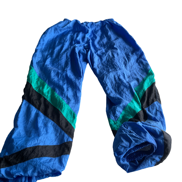 Abbigliamento vintage pantaloni vintage nylon shell blue L 26 W 26 SKU 6010