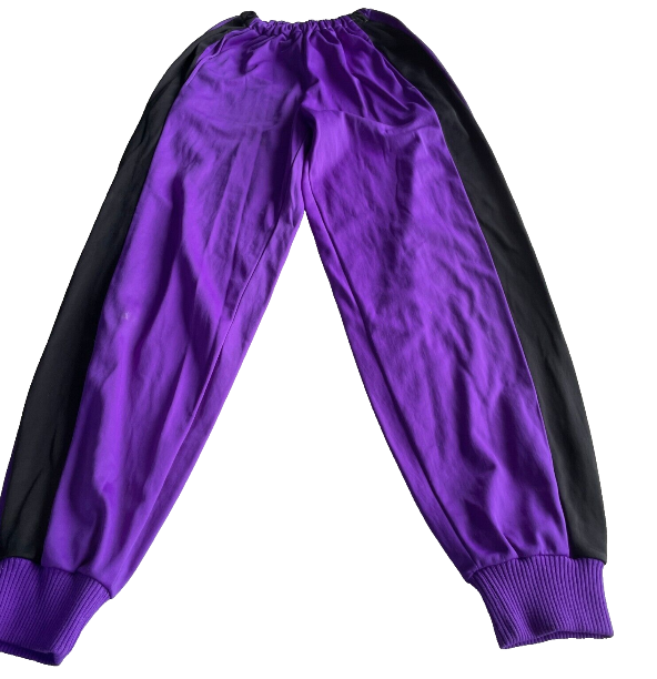 Vintage women purple black colorblock elastic waist jogger pant in M|L28 W22|SKU 6057
