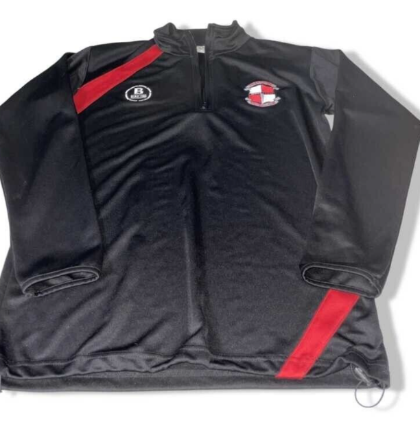 Vintage men's Balon black  1/4 zip sweatshirt  training top in size S|L30W20|SKU 5527