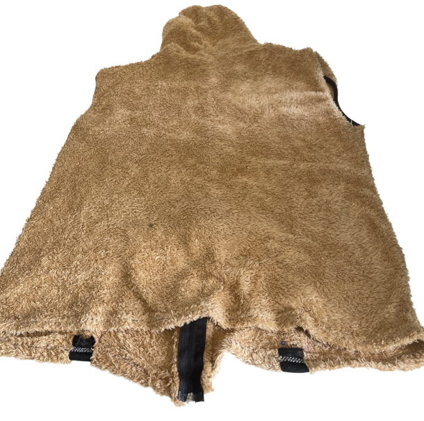 teddy faux fur vest Cream jacket with hood