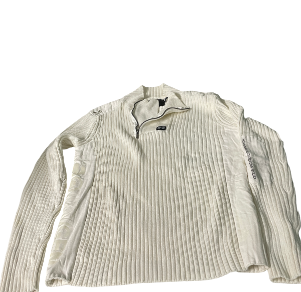 Crosshatch Ribbed knit jacket turtleneck, gilet zip vintage y2k Knit Track Top