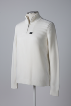Crosshatch Ribbed knit jacket turtleneck, gilet zip vintage y2k Knit Track Top