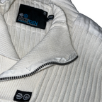 Crosshatch Ribbed knit jacket turtleneck, gilet zip vintage y2k Knit Track Top