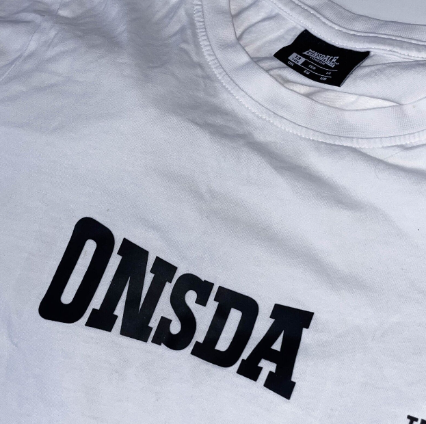 T-shirt media donna Lonsdale London bianca vintage | M | BIANCO | SKU 3583