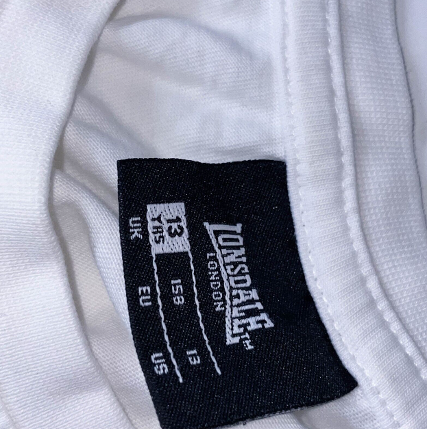 T-shirt media donna Lonsdale London bianca vintage | M | BIANCO | SKU 3583