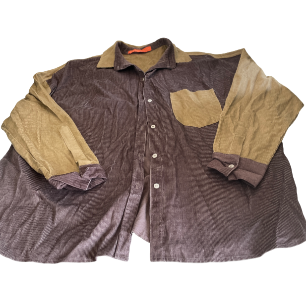 Lela Brandao  Co Vintage Colourblock Cord Shirt made in brasil