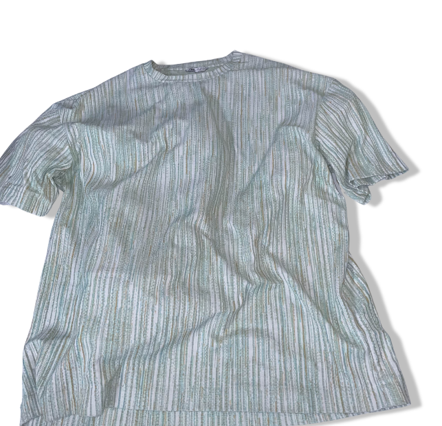 Vintage female zara blue stripe short sleeve tees in L
