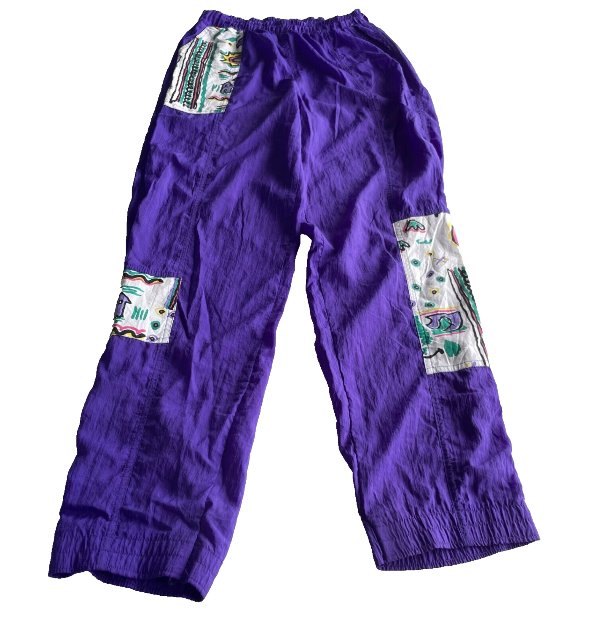 Vintage sport sweat 80s/ 90s purple track pant elastic waist pants