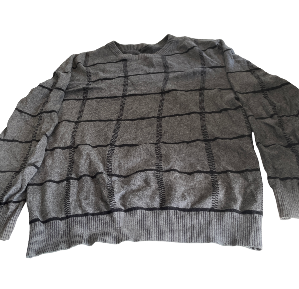 Men's Crew Neck Jumper Cotton Knitted Turtleneck Collar Pullover Sweater Winter Plaid Sweatshirts