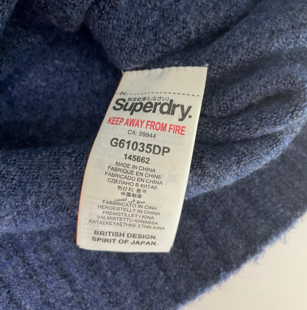 V neck Superdy soft navy Large Sweatshirt